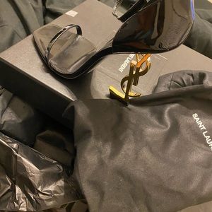Ysl Saint Laurent women opyum logo heel